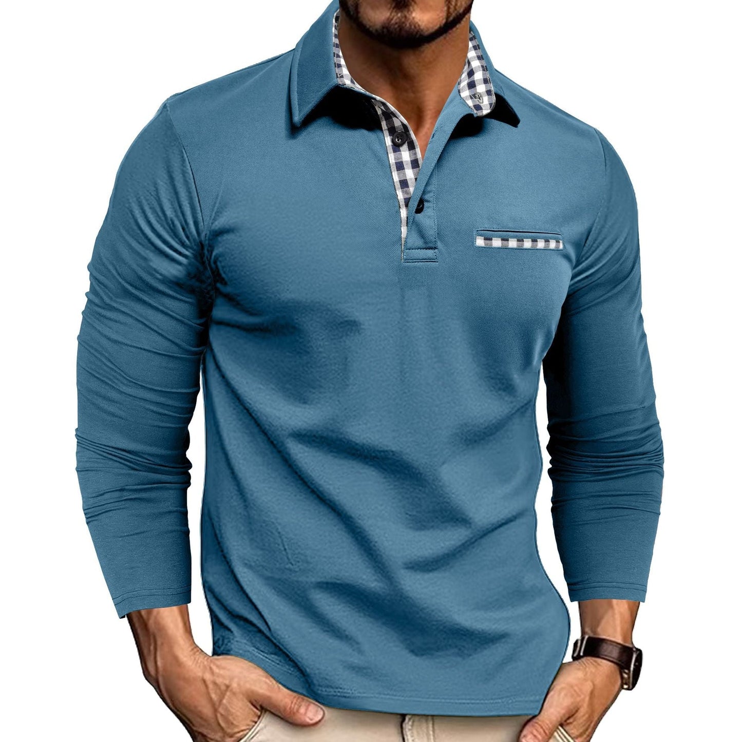 Adrián – Polo Casual de Manga Larga para Hombre