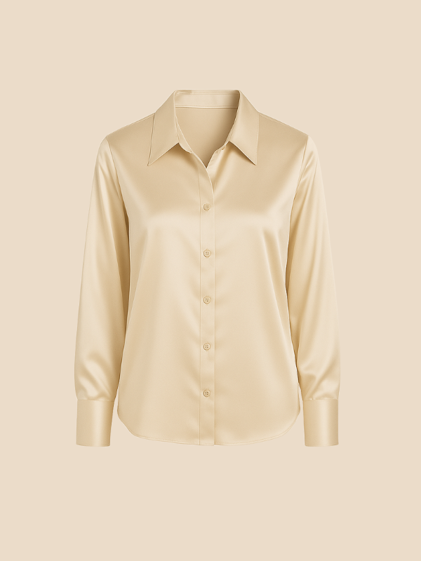Teresa – Blusa Satinada de Corte Clásico Mujer