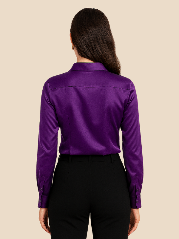 Teresa – Blusa Satinada de Corte Clásico Mujer