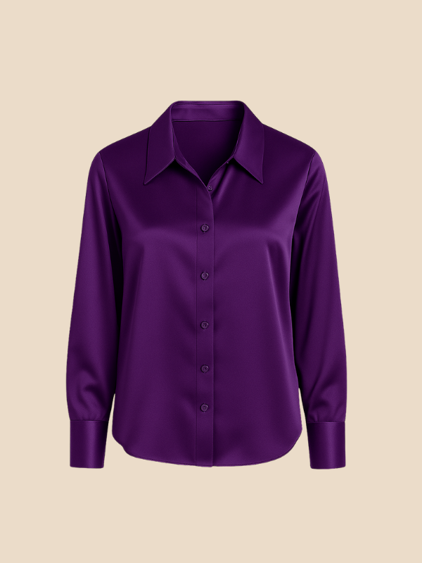 Teresa – Blusa Satinada de Corte Clásico Mujer