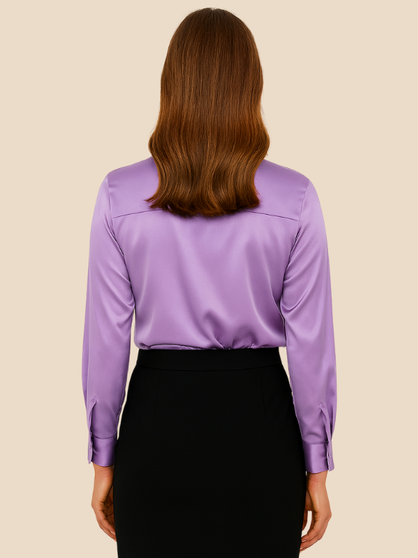 Teresa – Blusa Satinada de Corte Clásico Mujer