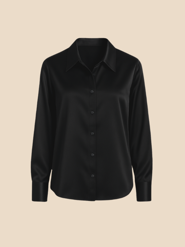 Teresa – Blusa Satinada de Corte Clásico Mujer