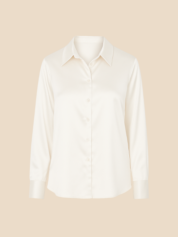 Teresa – Blusa Satinada de Corte Clásico Mujer