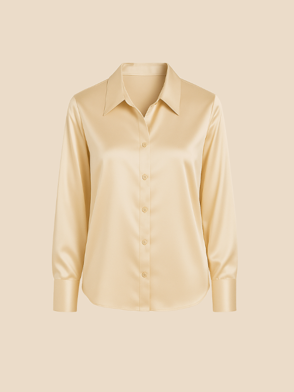 Teresa – Blusa Satinada de Corte Clásico Mujer