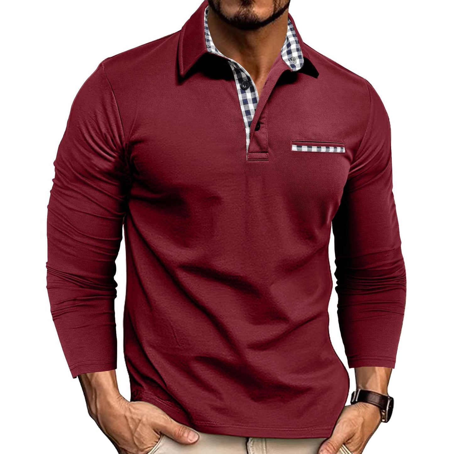 Adrián – Polo Casual de Manga Larga para Hombre