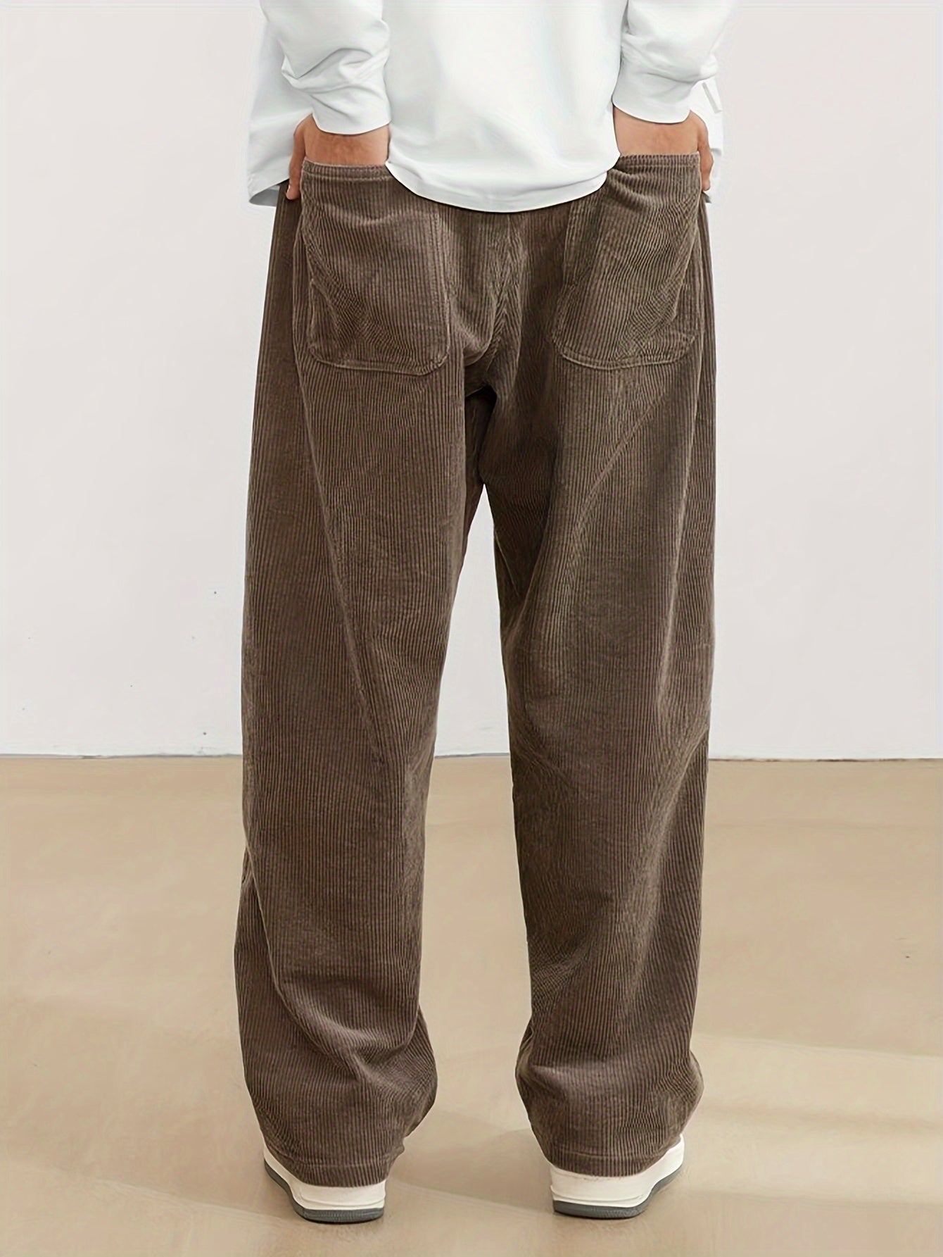 Iván - Pantalón ancho de pana para hombre estilo casual