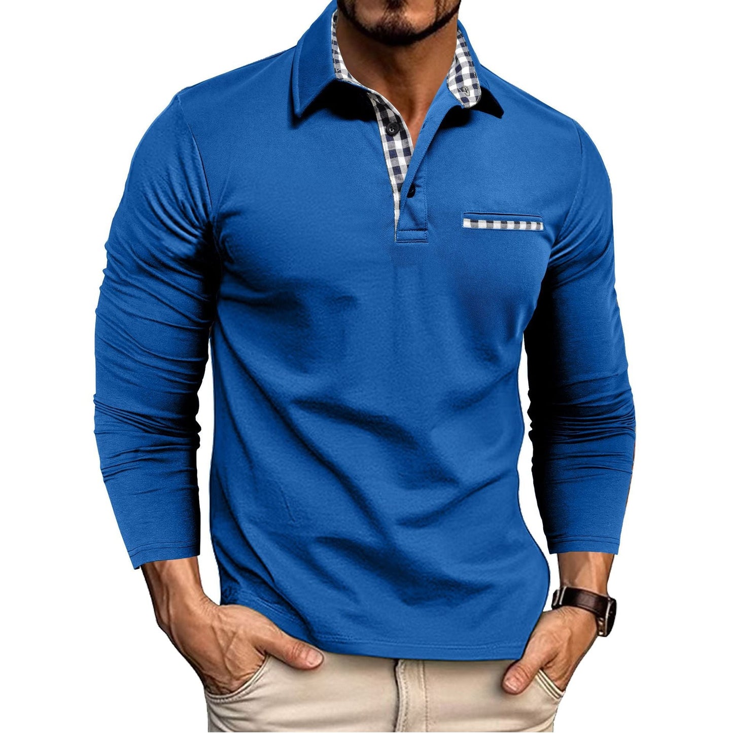 Adrián – Polo Casual de Manga Larga para Hombre