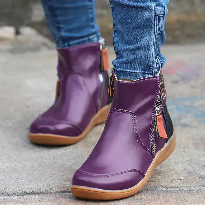 Valeria - Botines casuales de mujer con cremallera lateral