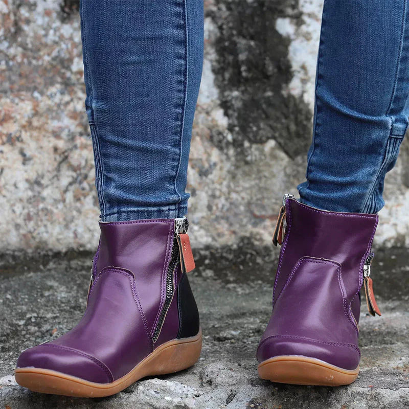 Valeria - Botines casuales de mujer con cremallera lateral