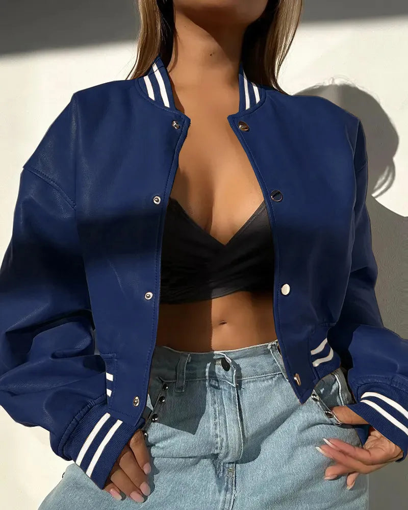 Camila - Chaqueta de algodón para mujer con botones a presión