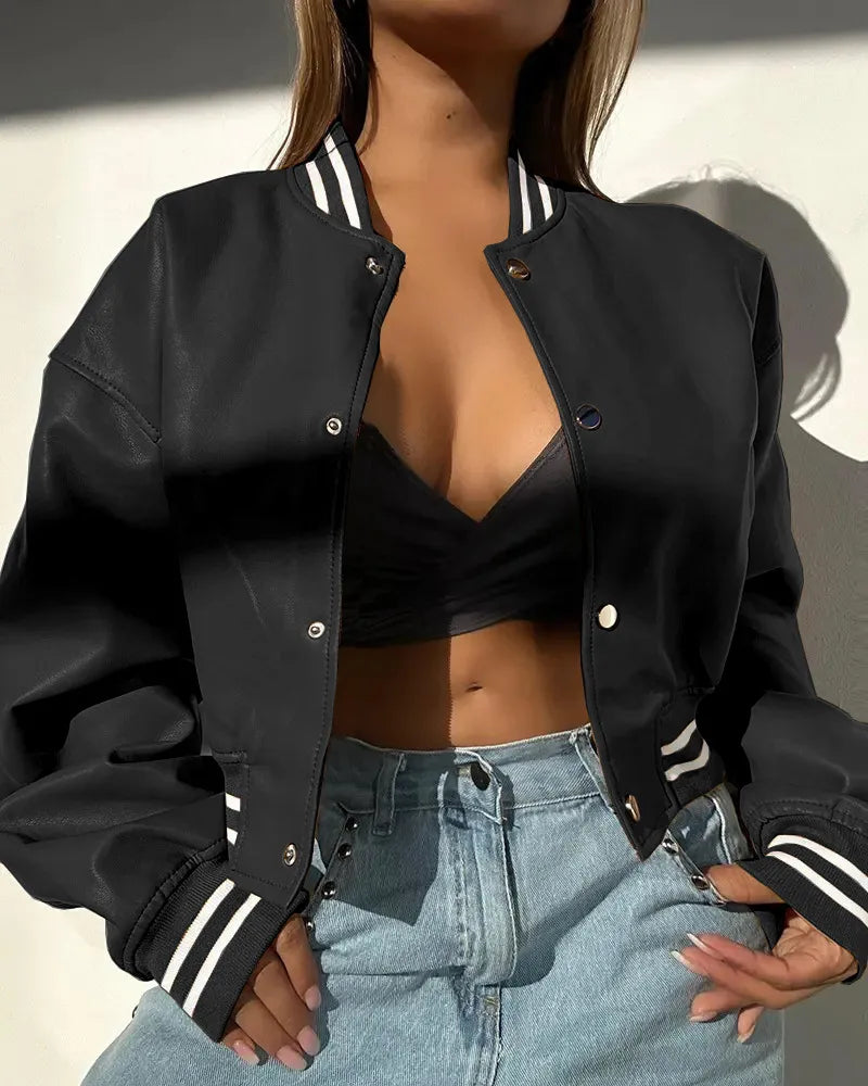 Camila - Chaqueta de algodón para mujer con botones a presión