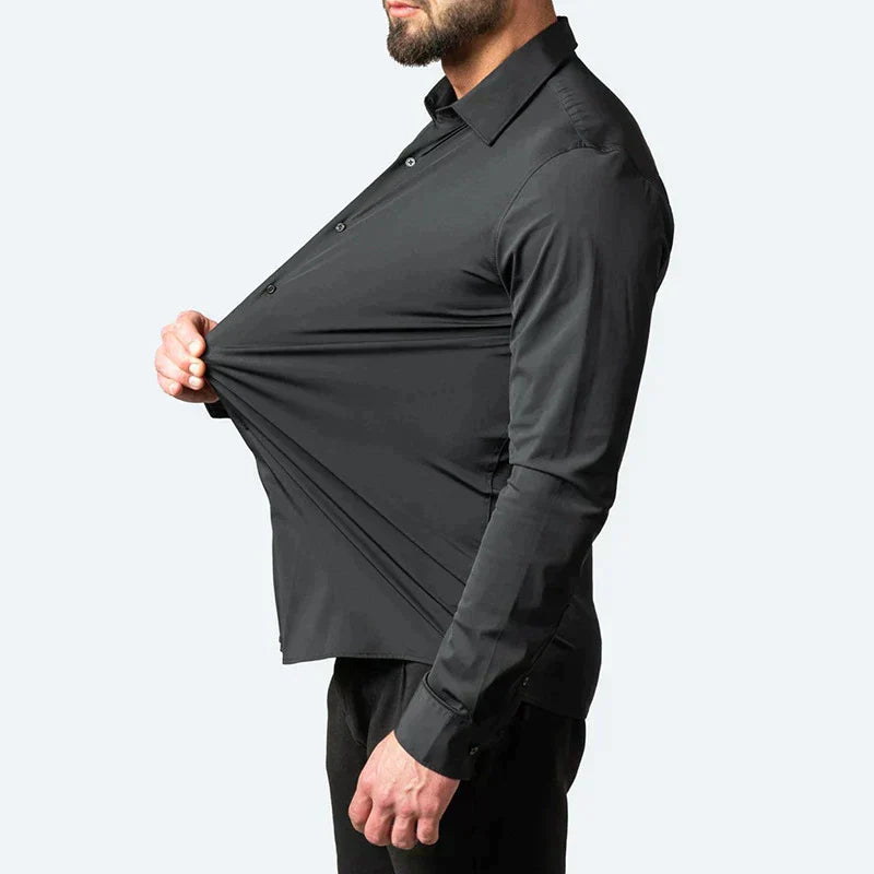 Iker – Camisa Elástica de Manga Larga para Hombre