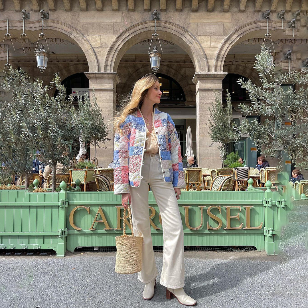 Lucia - Chaqueta estampada con botones frontales mujer