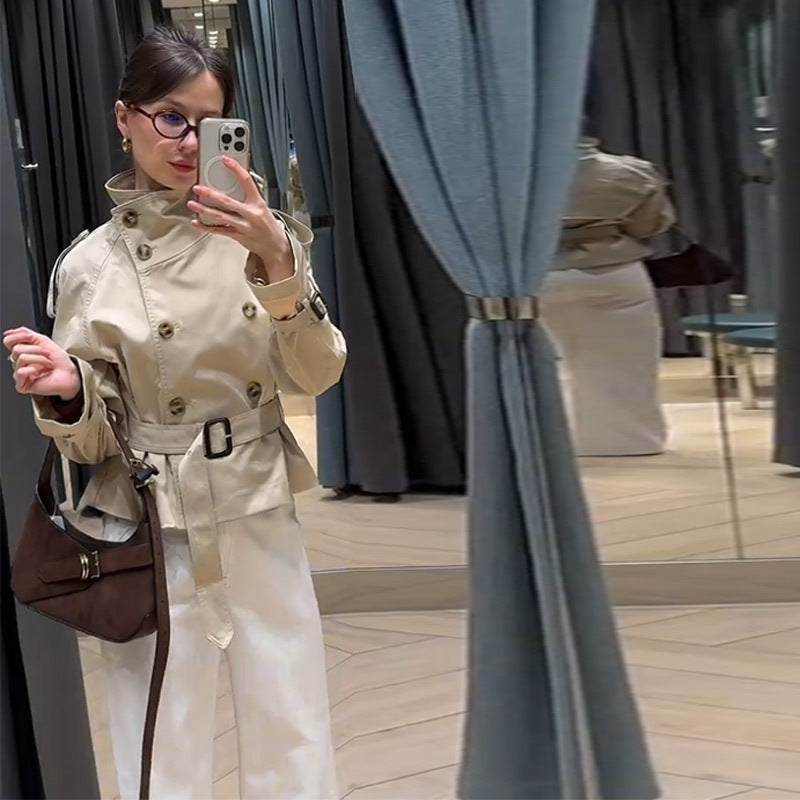 Victoria - Trench corto de mujer con cinturón