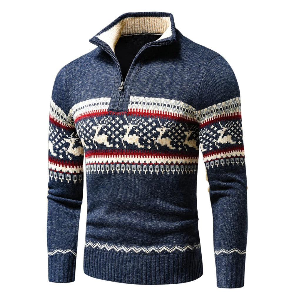 Adrià – Jersey Invernal con Estampado Nórdico para Hombre