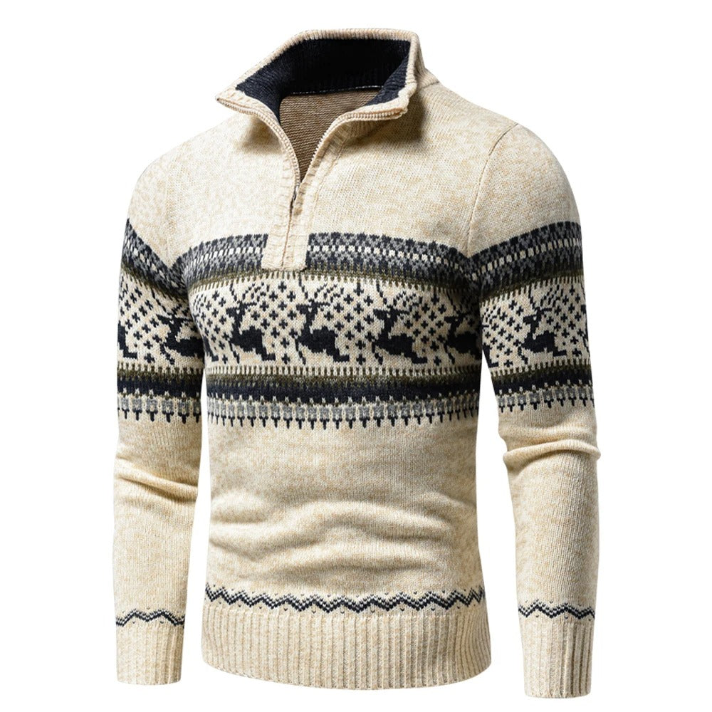 Adrià – Jersey Invernal con Estampado Nórdico para Hombre