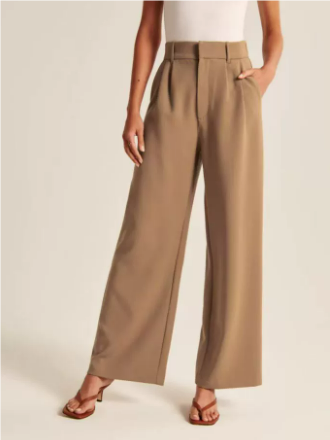 Natalia - Pantalón de mujer de tiro alto y pierna ancha