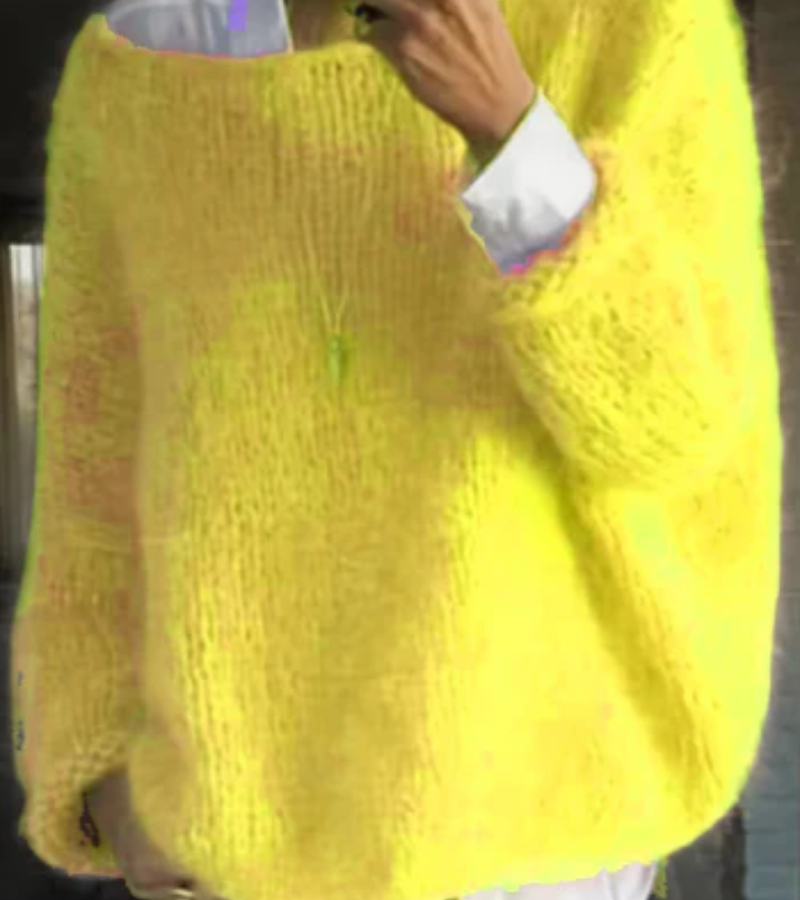 Lía - Suéter oversize azul claro de punto peluche mujer