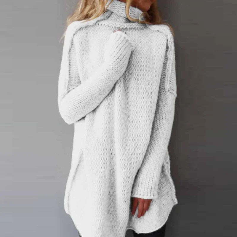 Nerea – Jersey de Punto Grueso con Cuello Alto para Mujer