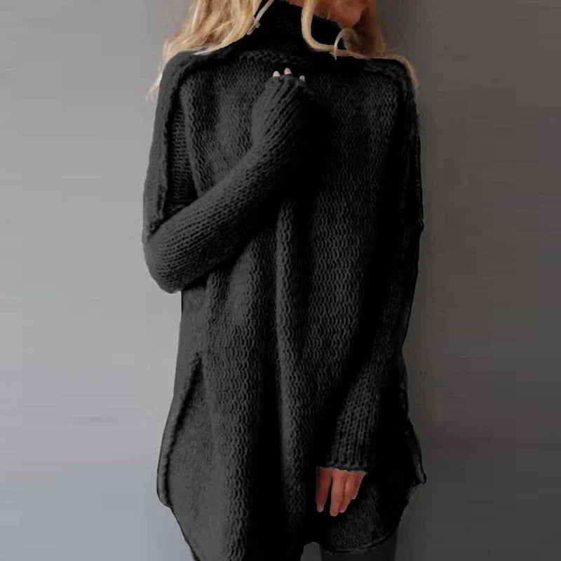 Nerea – Jersey de Punto Grueso con Cuello Alto para Mujer
