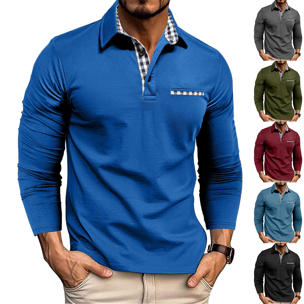 Adrián – Polo Casual de Manga Larga para Hombre