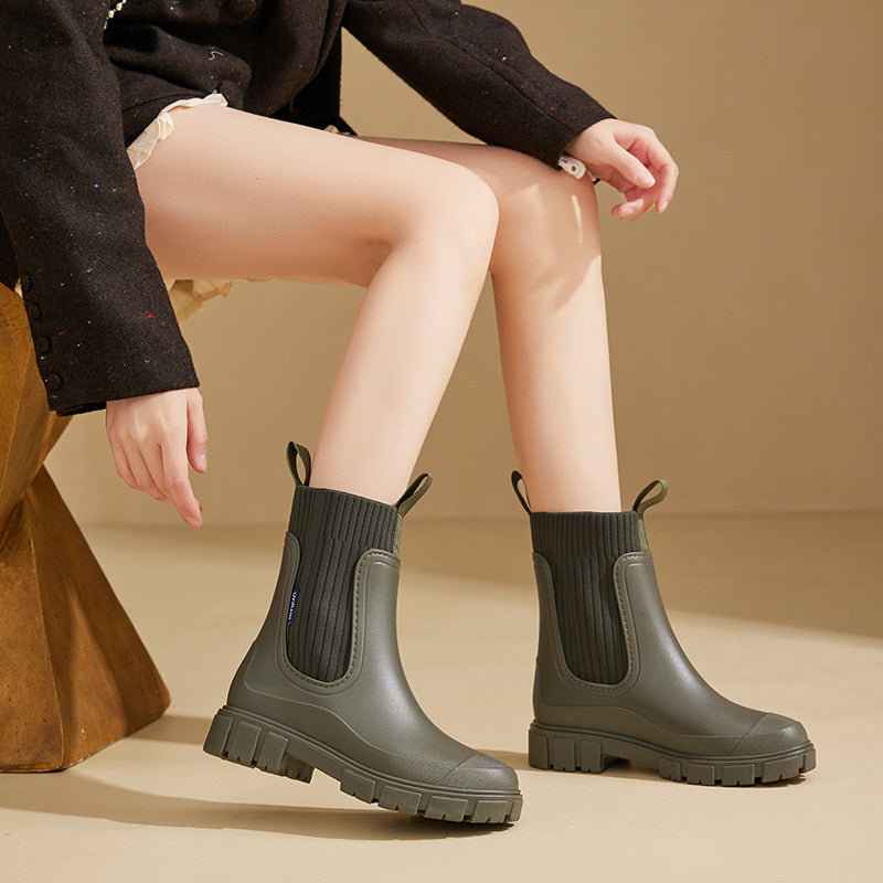 Valeria - Botas de mujer tipo chelsea con suela gruesa