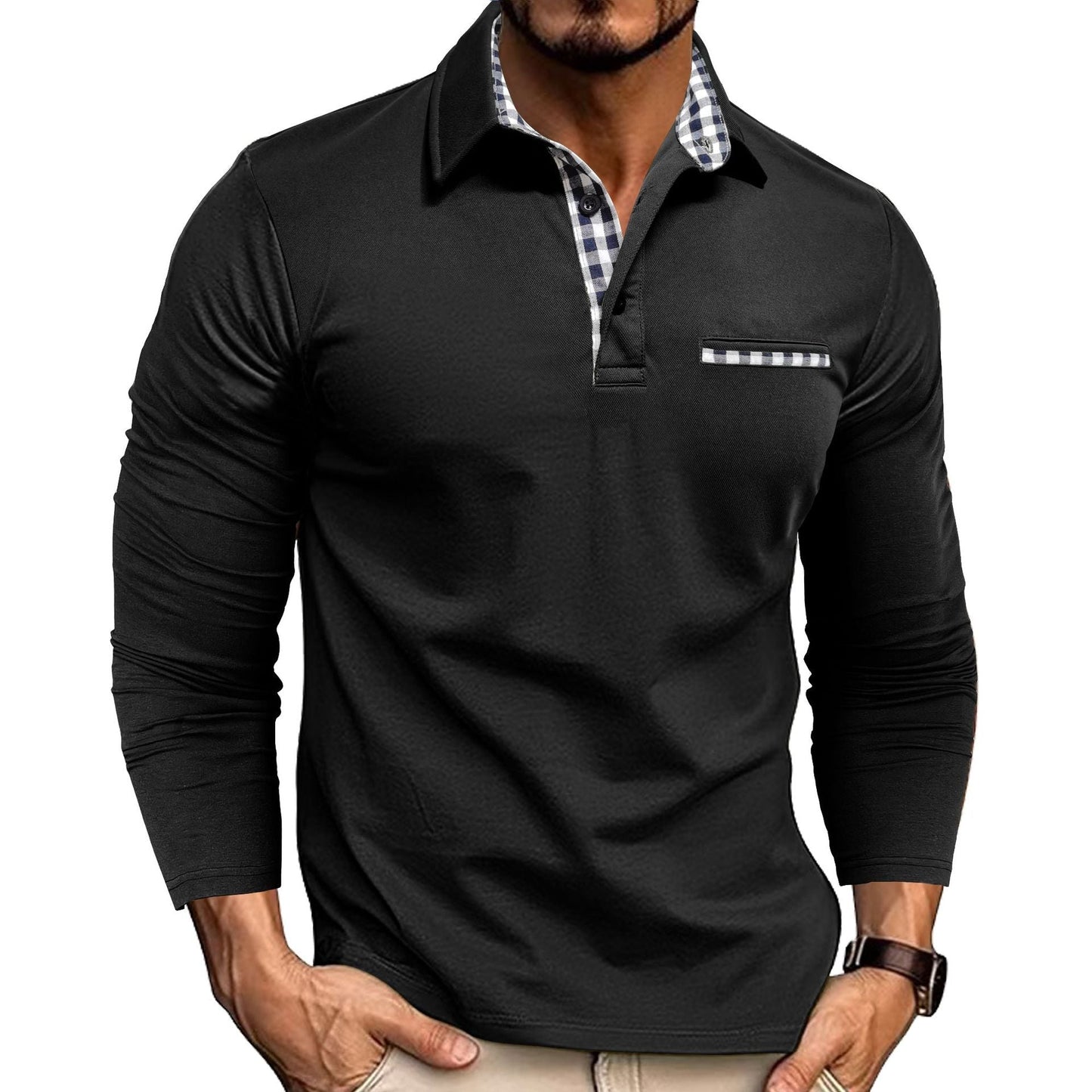 Adrián – Polo Casual de Manga Larga para Hombre