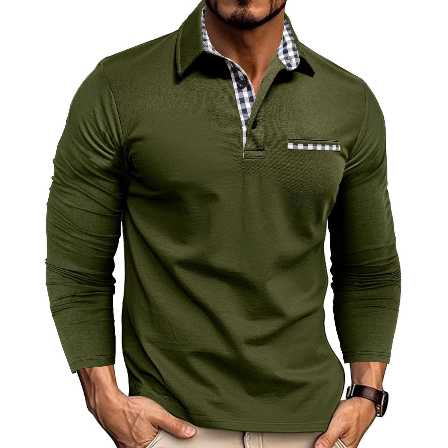 Adrián – Polo Casual de Manga Larga para Hombre