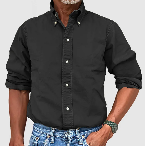 Rafael – Camisa Casual de Algodón con Cuello Abotonado para Hombre