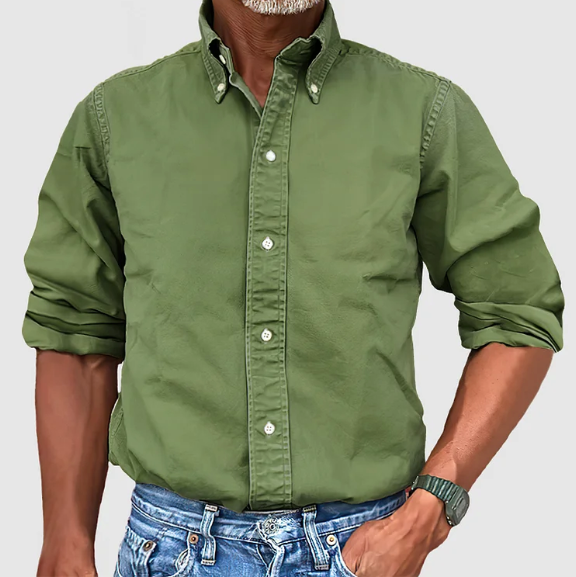 Rafael – Camisa Casual de Algodón con Cuello Abotonado para Hombre