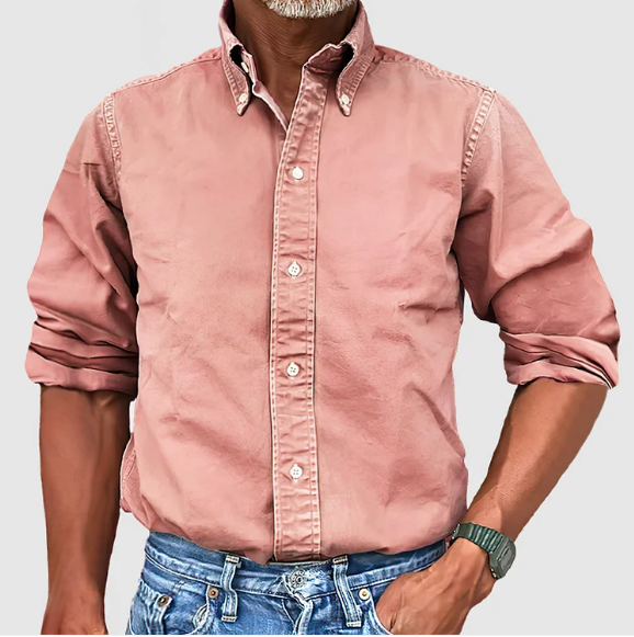 Rafael – Camisa Casual de Algodón con Cuello Abotonado para Hombre