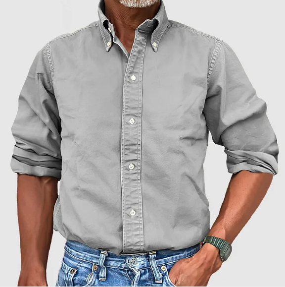 Rafael – Camisa Casual de Algodón con Cuello Abotonado para Hombre