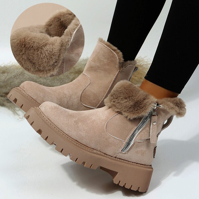 Elena - Botas de invierno para mujer con cremallera lateral