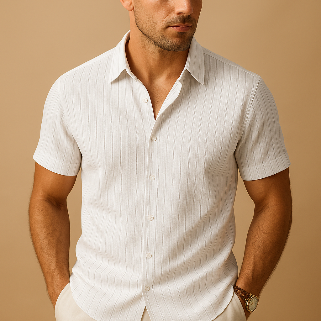 Sergio – Camisa de Punto de Manga Corta para Hombre