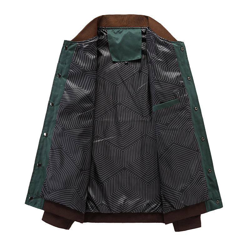 Ricardo - Chaqueta varsity con botones a presión para hombre