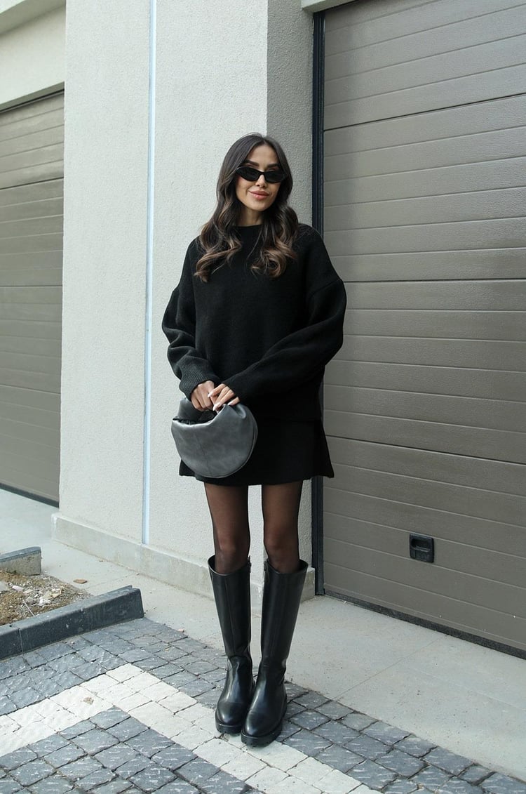 Inés – Conjunto de Punto con Falda para Mujer