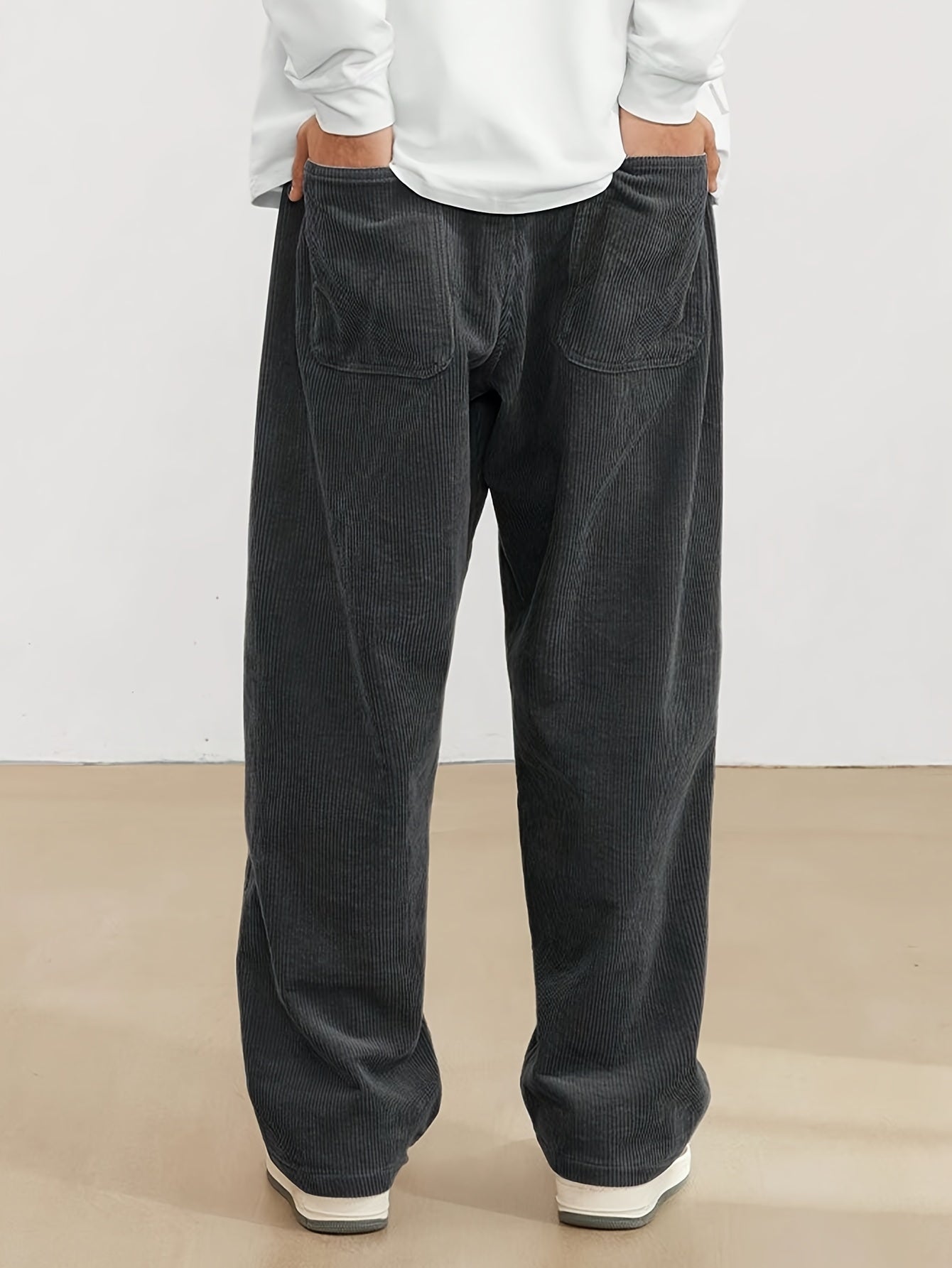Iván - Pantalón ancho de pana para hombre estilo casual