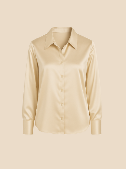 Teresa – Blusa Satinada de Corte Clásico Mujer