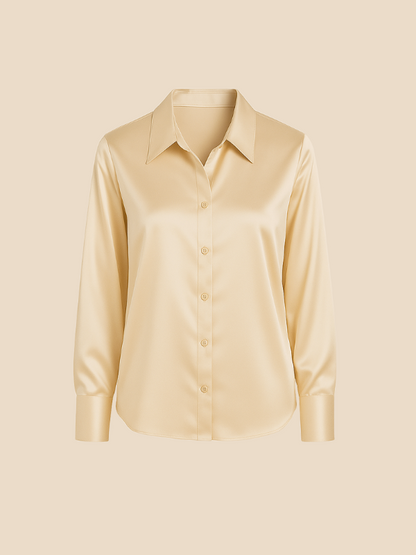 Teresa – Blusa Satinada de Corte Clásico Mujer