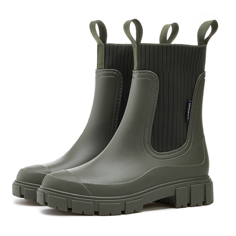 Valeria - Botas de mujer tipo chelsea con suela gruesa