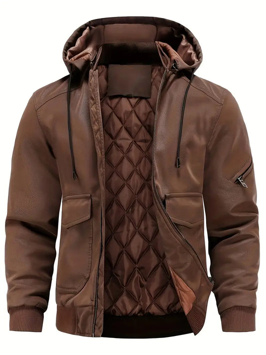Adrián - Chaqueta de invierno para hombre con capucha acolchada