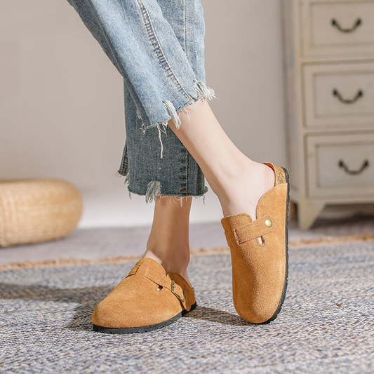 Elena - Zuecos unisex de serraje con suela ergonómica