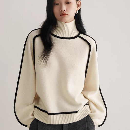Sofía - Suéter de cuello alto para mujer con diseño minimalista
