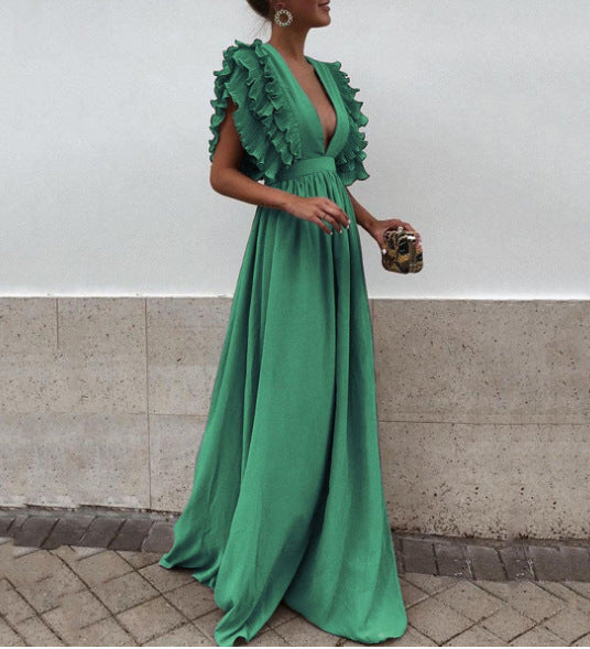 Renata - Vestido largo con volantes
