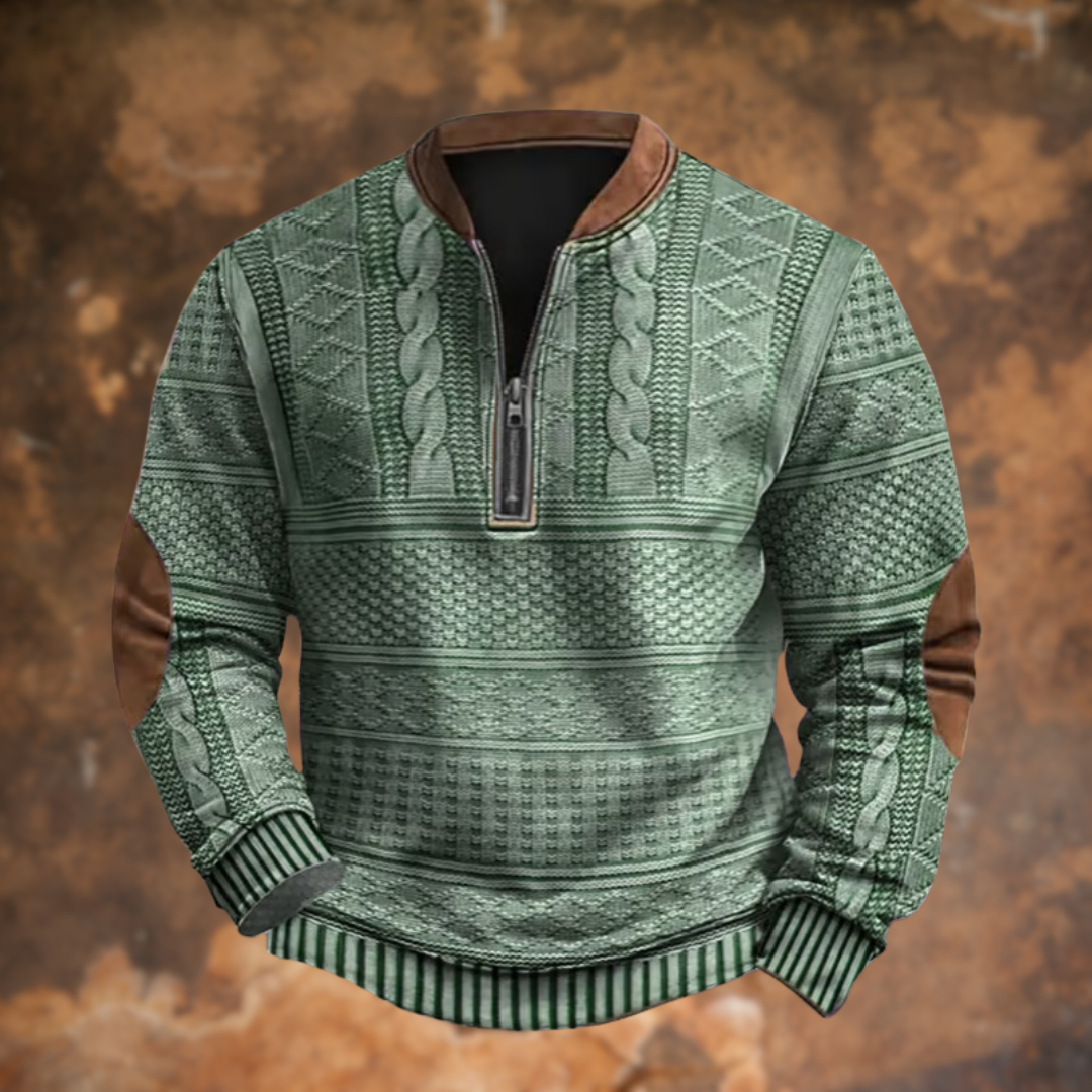 Ernesto - Jersey de punto para hombre con media cremallera