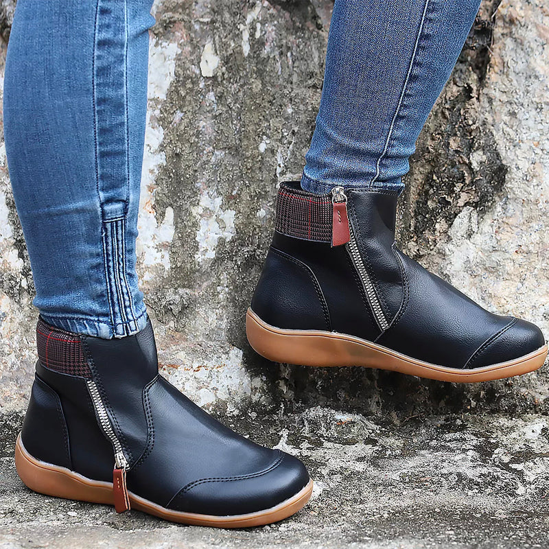 Valeria - Botines casuales de mujer con cremallera lateral