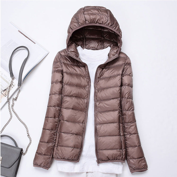 Sofía - Chaqueta acolchada ligera turquesa con capucha