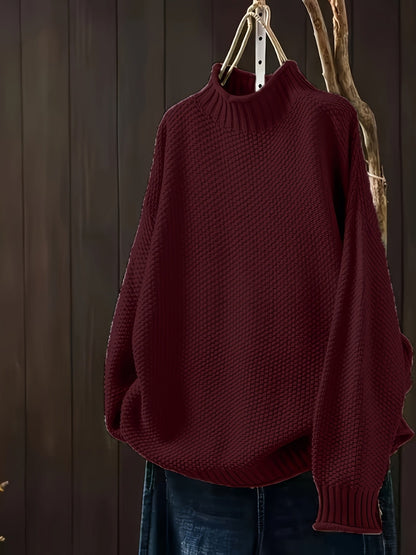 Aurora - Jersey de punto grueso para mujer con cuello alto