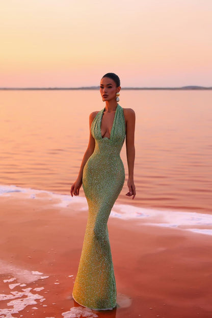 Sofía - Vestido de noche ajustado con escote profundo para mujer