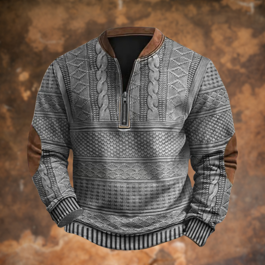 Ernesto - Jersey de punto para hombre con media cremallera